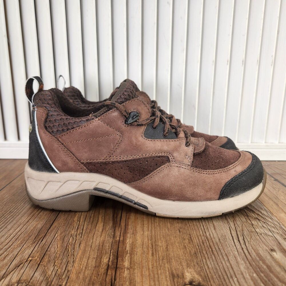 Ariat Terrain Athletic Outdoor Hiking Shoes Womens Sz 6.5B Brown Suede Low 72025